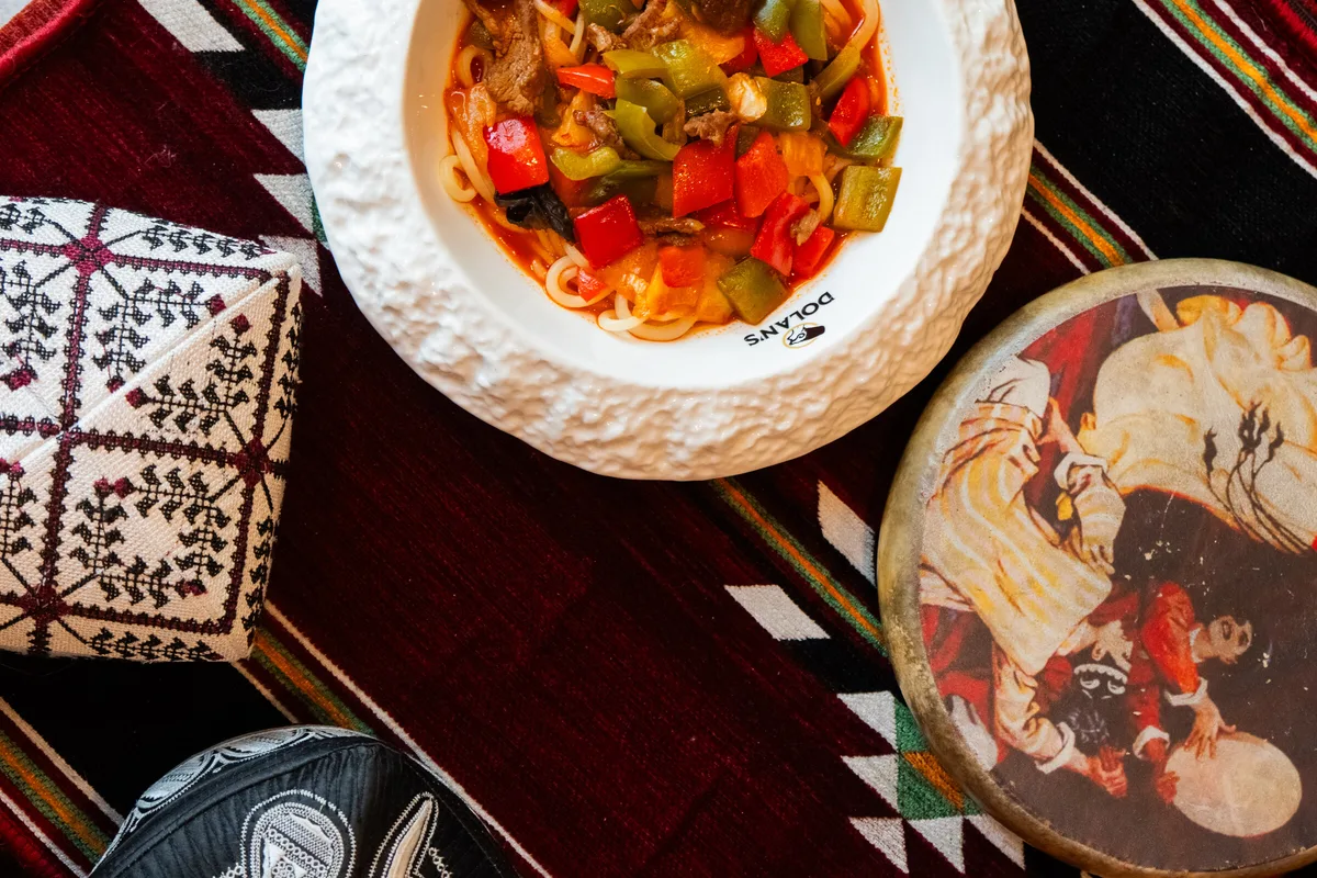 Hand-pulled halal laghman noodles (拌面) at Dolan's Uyghur Cuisine