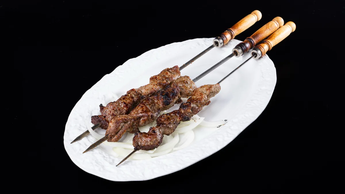 Charcoal-grilled lamb kebab (羊肉串) at Dolan's Uyghur Cuisine
